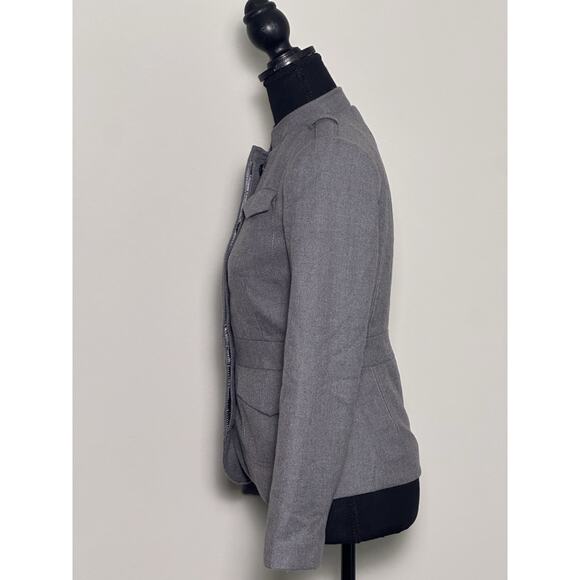 Banana Republic Women’s Military Style Gray Fitted Jacket Size 0P - Picture 10 of 16